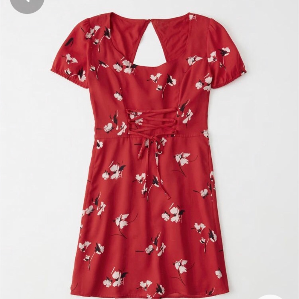 Lace Up Floral Abercrombie Dress
